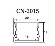 LED 線條燈、鋁支架【CN-2015】寬20*15mm高 厚款