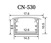 LED 線條燈、鋁支架【CN-530】寬14.3*8.8mm高