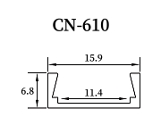LED 線條燈、鋁支架【CN-610】寬15.9*6.8mm高