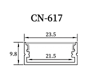 LED 線條燈、鋁條燈【CN-617】寬23.5*9.8mm高